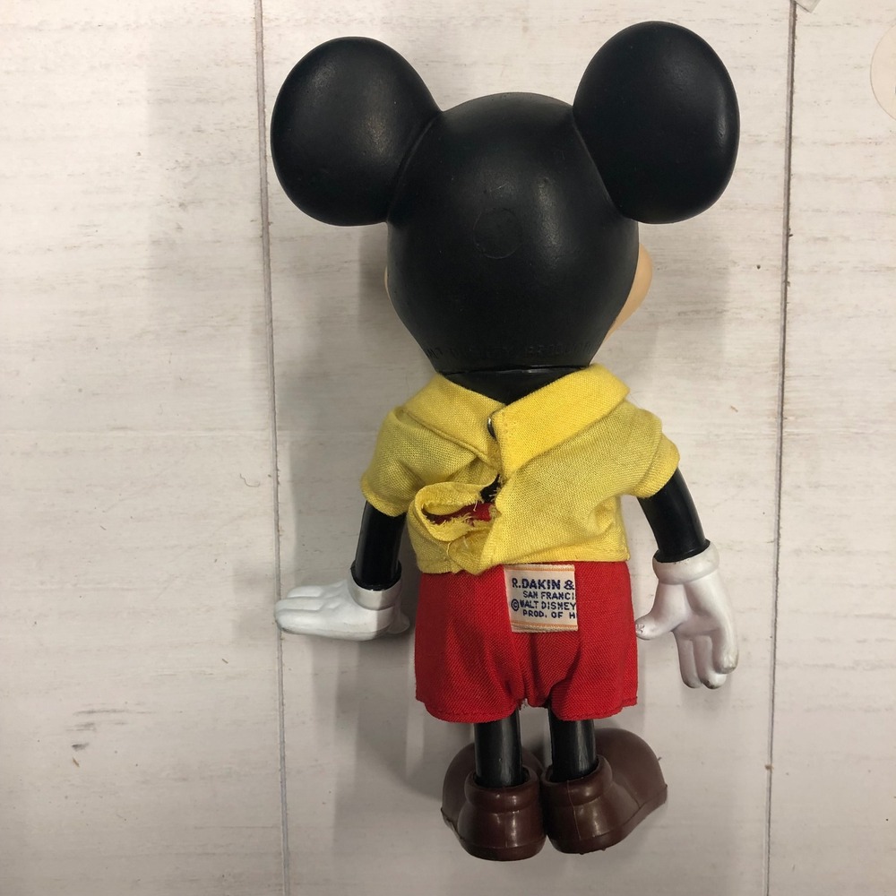 Vintage Dakin Disney Mickey Mouse Vinyl Face Plush Doll Toy Hong Kong - Picture 3 of 8